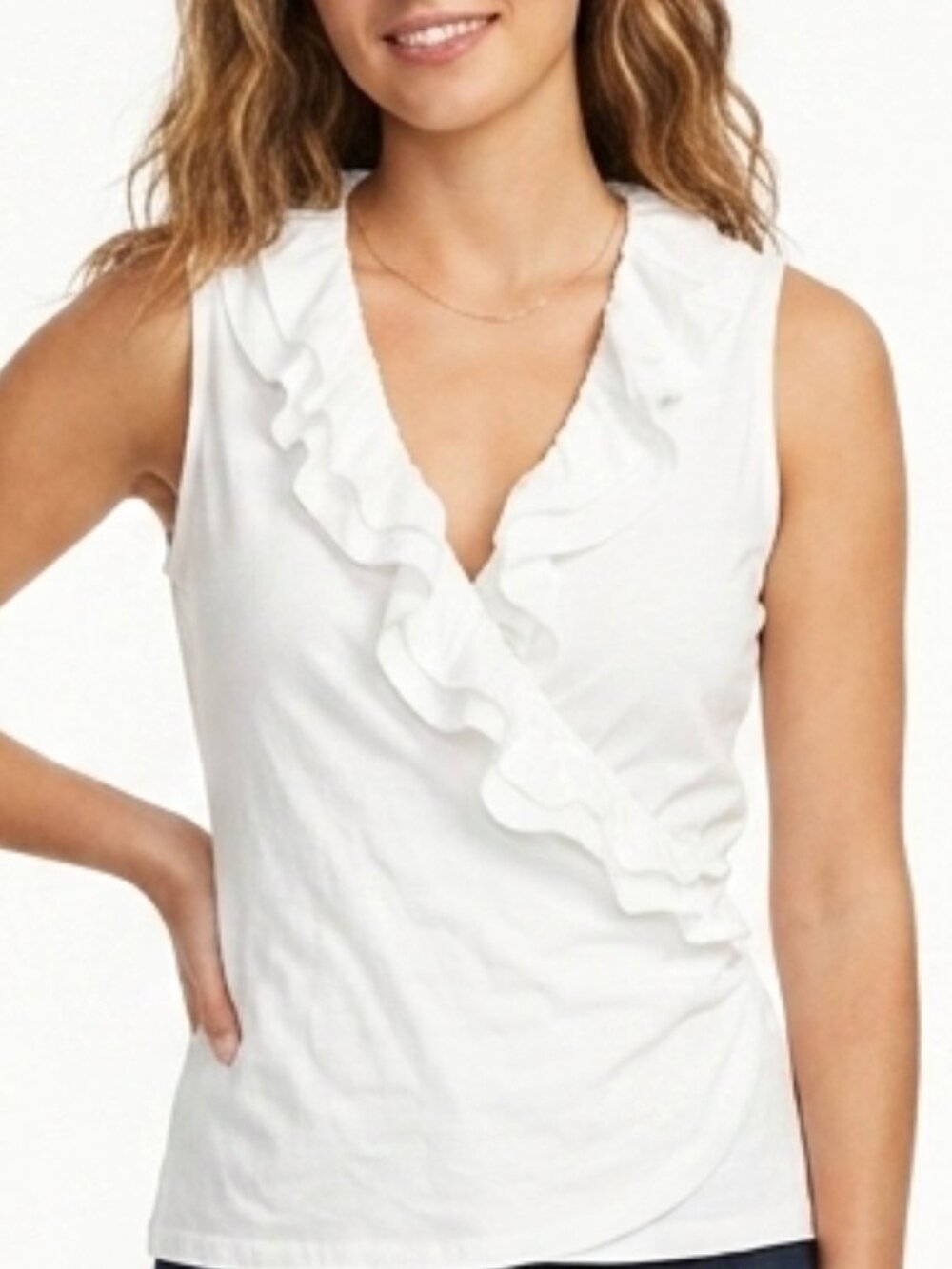 Lauren Ralph Lauren Women's White Ruffle Blouse